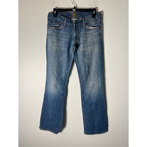 7 For All Mankind Blue Boot Cut Jeans - Picture 1 of 3